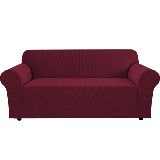 Husa elastica pentru canapea de 3 locuri, Bordo
