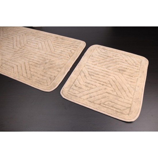 Set de 2 covoare pentru baie din Bumbac 100%, Braid, Bej