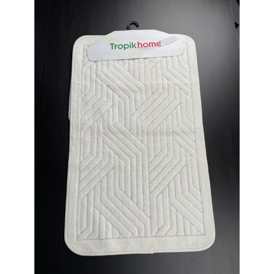 Set de 2 covoare pentru baie din Bumbac 100%, Braid, Crem