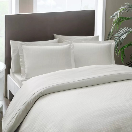 Lenjerie de pat TAC Jacquard, Harvey Stone Crem (Bumbac Dublu Satinat DELUXE)