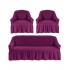Set Huse elastice pentru Canapea de 3 locuri + 2 Fotolii, Fucsia