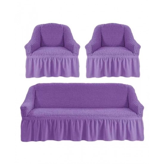 Set Huse elastice pentru Canapea de 3 locuri + 2 Fotolii, Lila