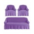 Set Huse elastice pentru Canapea de 3 locuri + 2 Fotolii, Lila