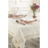 Față de masă din Bumbac 100% cu broderie, Model KTN006M, Crem