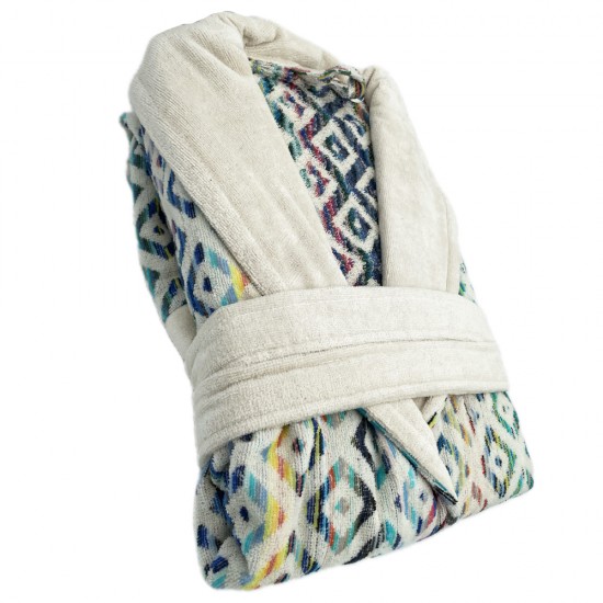 Halat Baie Premium Bumbac Natural Madame Laura Geometric L Confort Elegant