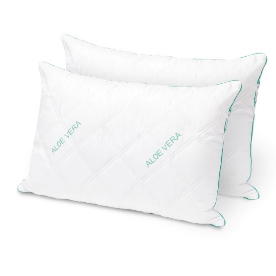 Set 2 perne matlasate Aloe Vera, Antialergic, 50x70 cm