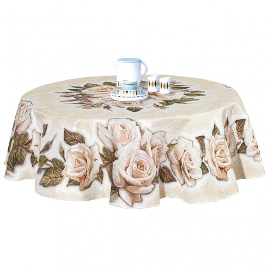 Față de masă cu model Goblen 3D Roses Rotunda