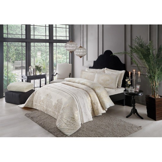 Lenjerie pentru pat dublu, TAC, Angel Crem (Bumbac Satin Deluxe)