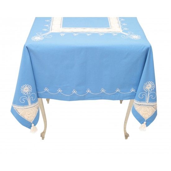 Față de masă din Bumbac cu broderie BK004 Albastru