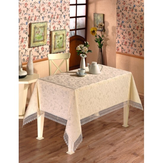 Față de masă eleganta cu dantela, Model KDK Crem