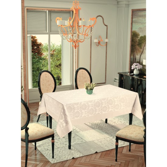 Față de masă Eleganta cu tesatura Jacquard (Damasc) Neocotton Crem
