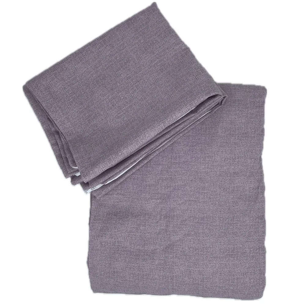 Set Cearceaf Pat cu Elastic Lila HAS 180x200 cm cu 2 Fete Perna 50x70 cm Bumbac mercerizat